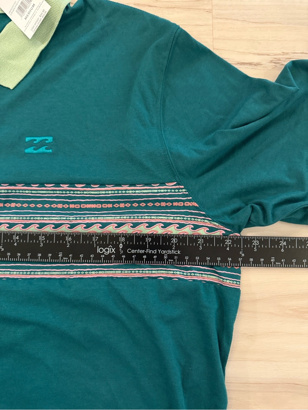 Billabong Men’s StevenTeal Polo, Size Medium - Picture 9 of 10